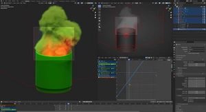 Screenshot of making one of Grand Silica artworks in Blender 3D software.